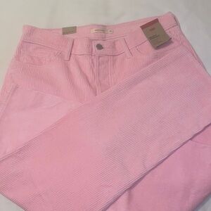 LEVIS CORDUROY LEVIS 🌸PINK JEANS SIZE 32/28 high Rise, wedgie straight, NEW!